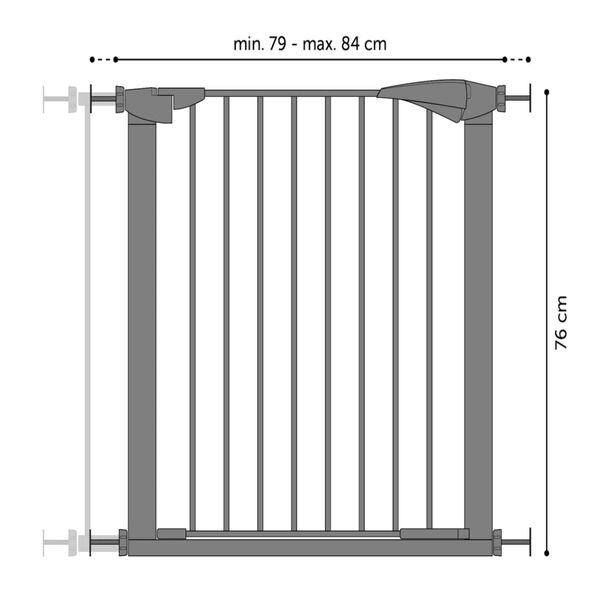FLAMINGO Barri&egrave;re de s&eacute;curit&eacute; pour animaux Salus Gris 79-84 cm