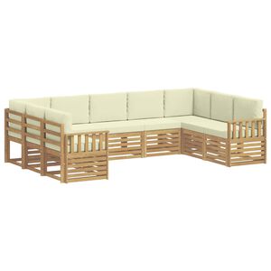 vidaXL Ensemble de canap&eacute;s d'ext&eacute;rieur 7 pc Blanc et Cr&egrave;me Polyester