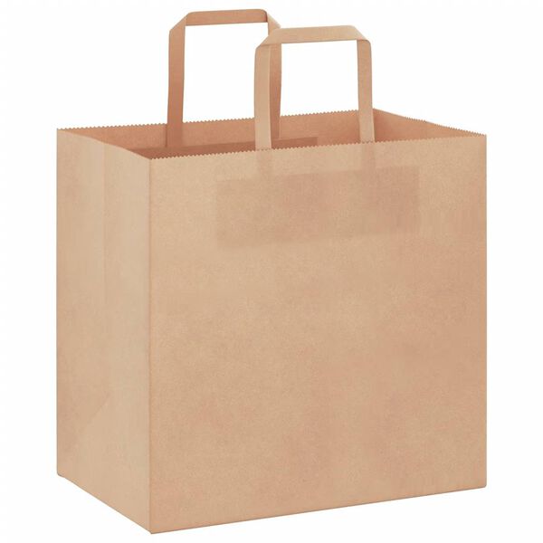 vidaXL Sacs en papier 50 pcs avec poign&eacute;es marron 26x17x25 cm
