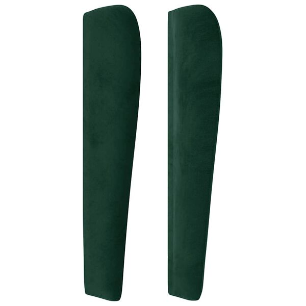 vidaXL T&ecirc;te de lit avec oreilles Vert fonc&eacute; 163x23x118/128 cm Velours
