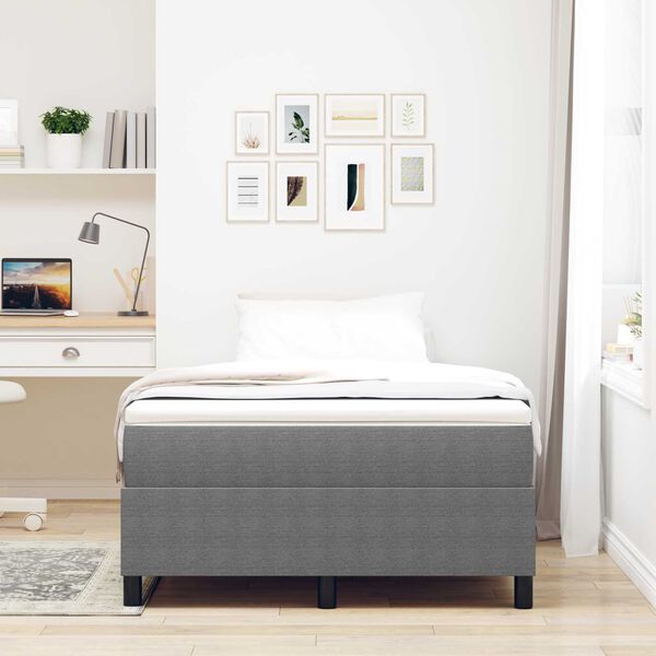 vidaXL Cadre de lit plateforme Gris clair 120 x 200 cm tissu