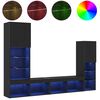 vidaXL Meuble TV 4 pcs Ch&ecirc;ne noir Bois d'ing&eacute;nierie