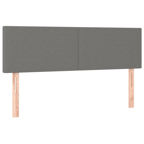 vidaXL T&ecirc;tes de lit 2 pcs Gris fonc&eacute; 72x5x78/88 cm Tissu