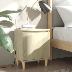 vidaXL Table de chevet avec pieds en bois Ch&ecirc;ne sonoma 40x30x50 cm
