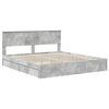 vidaXL Lit de Rangement Gris b&eacute;ton 180 x 200 cm Bois d'ing&eacute;nierie