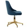 vidaXL Chaise pivotante de salle &agrave; manger Bleu Velours