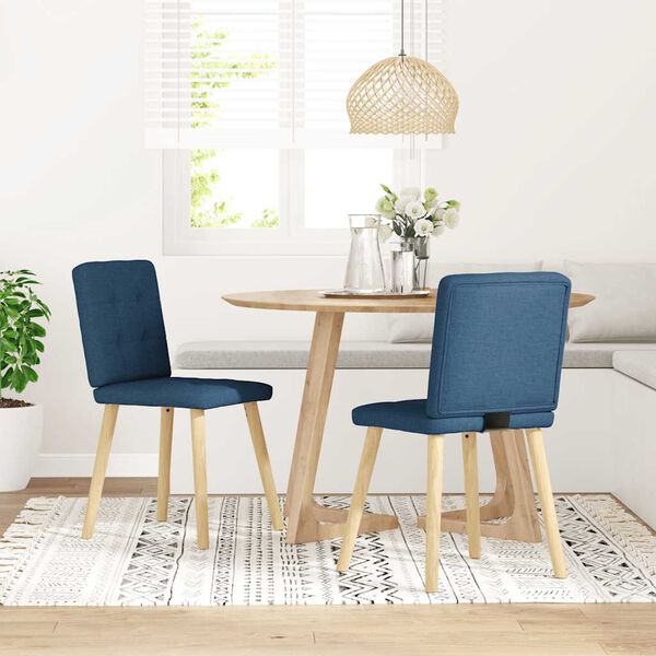 vidaXL Chaises à manger lot de 2 bleu tissu