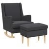 vidaXL Fauteuil avec pouf 2 pc Gris fonc&eacute; Boucl&eacute;