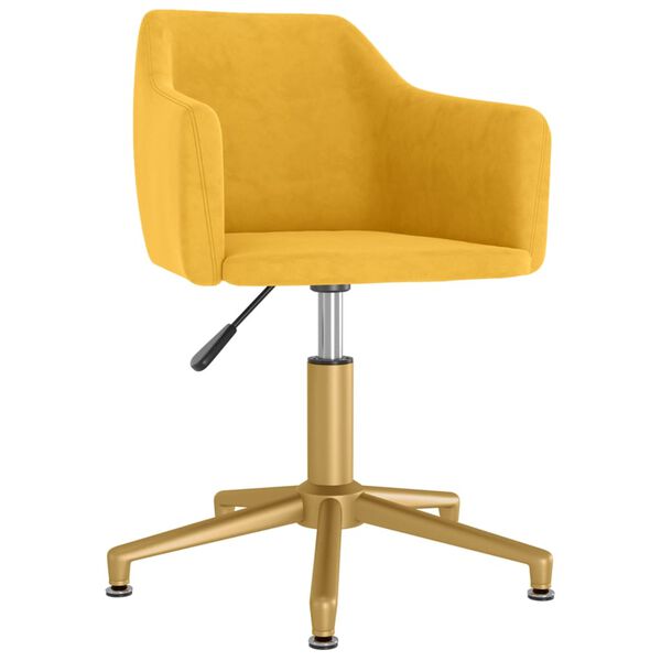 vidaXL Chaise pivotante de salle &agrave; manger Jaune Velours