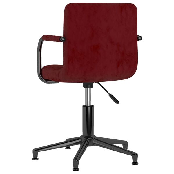 vidaXL Chaise pivotante de salle &agrave; manger Rouge bordeaux Velours