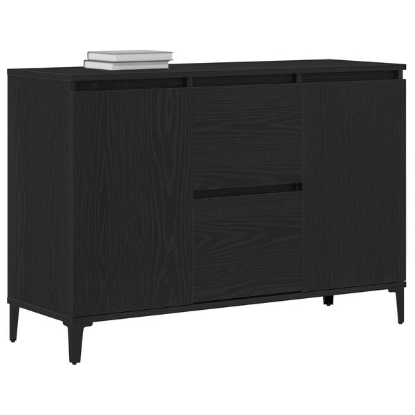 vidaXL Buffet Chêne noir 104 x 35 x 70 cm Bois d'ingénierie