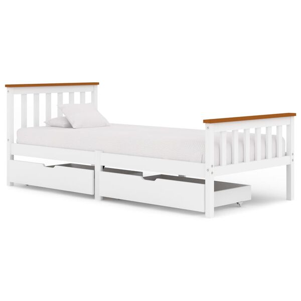 vidaXL Cadre de lit sans matelas blanc bois de pin massif 100x200 cm