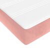 vidaXL Matelas de lit à ressorts ensachés rose 160x220x20 cm velours