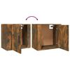 vidaXL Table de chevet murale Ch&ecirc;ne fum&eacute; 50x30x47 cm