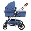 vidaXL Poussette pour b&eacute;b&eacute; 3-en-1 Bleu marine Aluminium