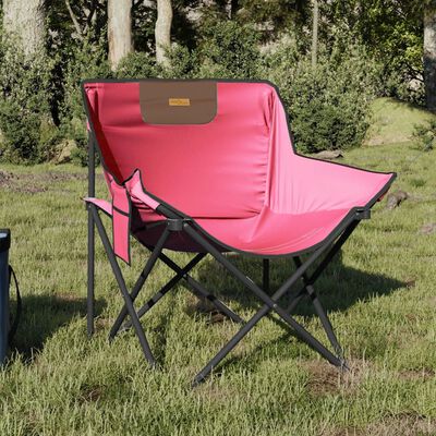 vidaXL Chaise de camping avec poche pliable lot de 2 rose