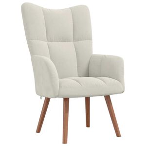 vidaXL Chaise de relaxation Blanc cr&egrave;me Velours