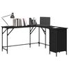 vidaXL Bureau noir 141x141x75 cm bois d'ing&eacute;nierie