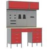 vidaXL Ensemble de placards de travail avec tiroir 8 pc Rouge