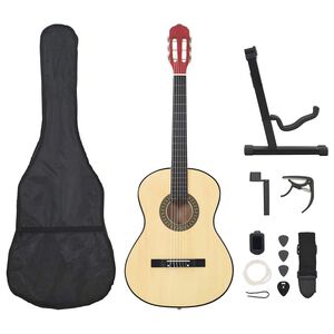 vidaXL Ensemble de guitare classique pour d&eacute;butants 12 pcs 4/4 39"
