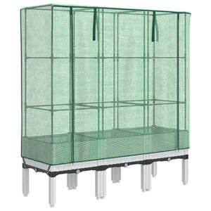 vidaXL Jardini&egrave;re sur&eacute;lev&eacute;e avec housse aspect rotin 120x40x140 cm