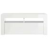 vidaXL Meuble TV avec lumi&egrave;res LED blanc brillant 90x35x40 cm
