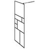 vidaXL Paroi de douche avec &eacute;tag&egrave;re Noir 80x195 cm Verre ESG&Aluminium