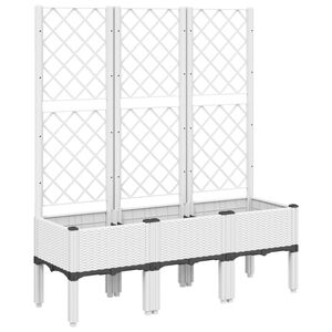vidaXL Jardini&egrave;re avec treillis blanc 120x40x142 cm PP