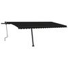 vidaXL Auvent manuel r&eacute;tractable avec LED 500x350 cm Anthracite