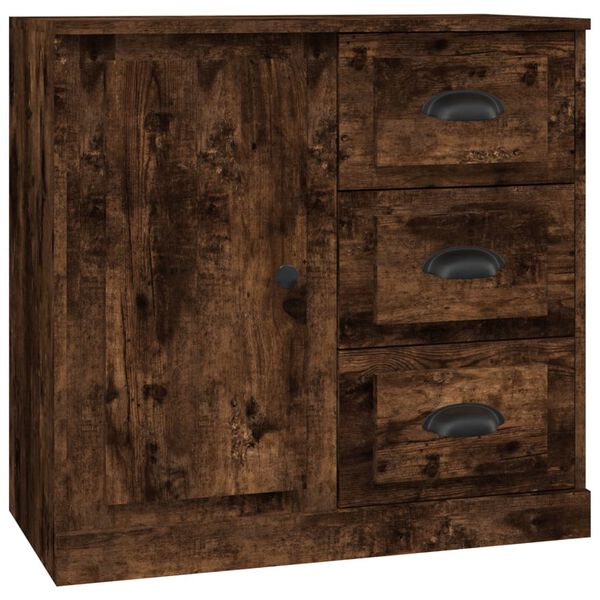 vidaXL Buffet ch&ecirc;ne fum&eacute; 70x35,5x67,5 cm bois d'ing&eacute;nierie