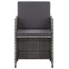 vidaXL Ensemble de salle &agrave; manger d'ext&eacute;rieur et coussins 17 pcs Gris