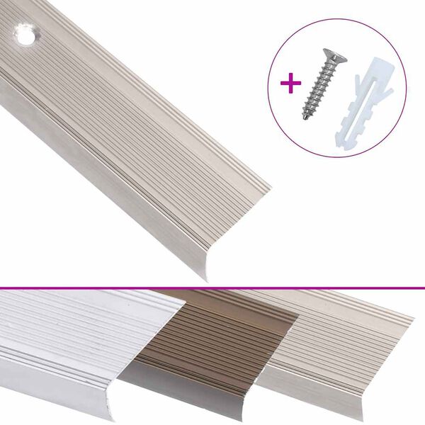 vidaXL Nez de marche forme en L 5 pcs aluminium 90 cm champagne