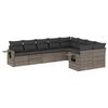 vidaXL Salon de jardin 9 pcs avec coussins gris r&eacute;sine tress&eacute;e