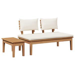 vidaXL Ensemble banc et table de jardin 2 pc Cr&egrave;me et marron