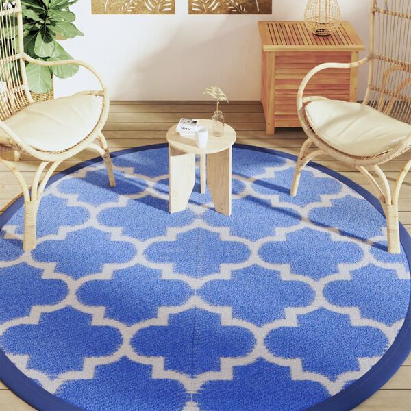 vidaXL Tapis d'ext&eacute;rieur ARAKIL bleu &Oslash;200 cm PP