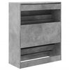 vidaXL Armoire &agrave; chaussures gris b&eacute;ton 80x34x96,5 cm bois d'ing&eacute;nierie