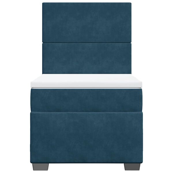 vidaXL Sommier &agrave; lattes de lit avec matelas bleu 80x200 cm velours