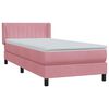 vidaXL Sommier &agrave; lattes de lit avec matelas rose 100x210 cm velours