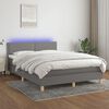vidaXL Sommier &agrave; lattes de lit et matelas et LED Gris fonc&eacute; 140x190 cm