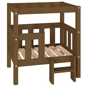 vidaXL Lit pour chien Marron miel 65,5x50,5x70 cm Bois de pin solide