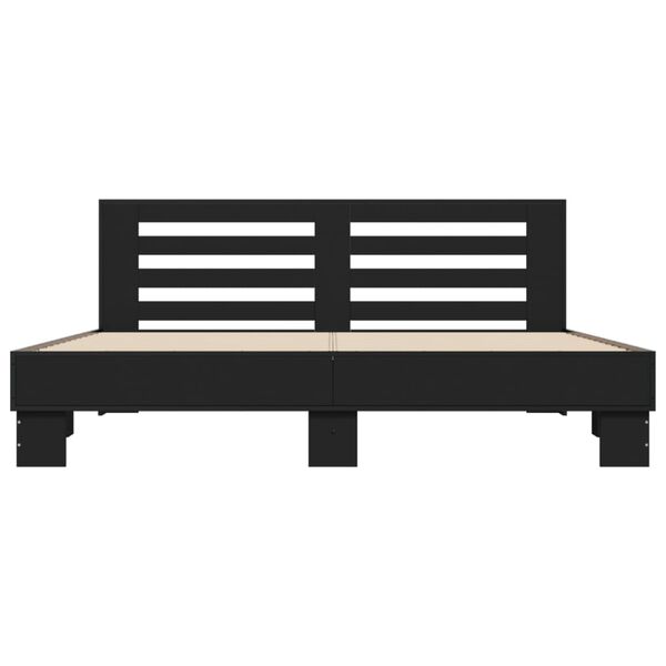 vidaXL Cadre de lit sans matelas noir 200x200 cm