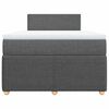 vidaXL Sommier &agrave; lattes de lit avec matelas gris fonc&eacute; 120x190cm tissu