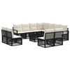 vidaXL Ensemble de canap&eacute; de jardin 12 pcs Noir polyrotin