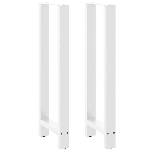 vidaXL Pieds de table de bar Blanc 2 pi&egrave;ces 50 x (110-111) cm Acier