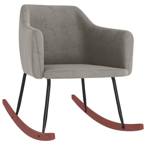 vidaXL Chaise &agrave; bascule Gris clair Velours