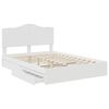 vidaXL Lit de Rangement Blanc 140 x 200 cm Bois d'ing&eacute;nierie