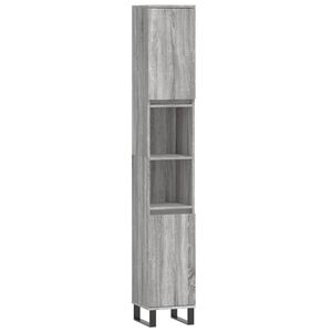 vidaXL Armoire de bain sonoma gris 30x30x190 cm bois d'ing&eacute;nierie