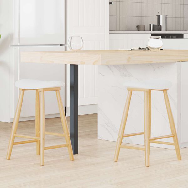 vidaXL Chaises de salle &agrave; manger 2 pcs Naturel 46 x 37 x 63 cm