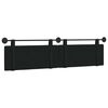 vidaXL T&ecirc;te de lit suspendue Montage mural Noir 210 x 55 x 5 cm tissu