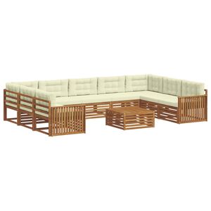 vidaXL Ensemble de canap&eacute;s d'ext&eacute;rieur 10 pc Naturel et Cr&egrave;me